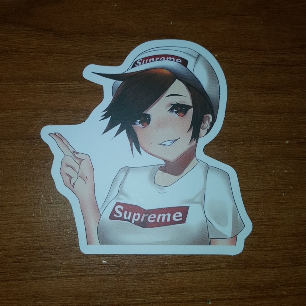 Supreme anime girl sticker